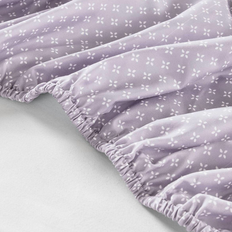Édredon simple à motif floral avec draps de lit taupe, édredon dans un sac, 1 taie décorative, drap plat, taie d'oreiller ajustée, imprimé en microfibre, drap à motif de losanges, rembourrage, lavable et microfibre brossée,