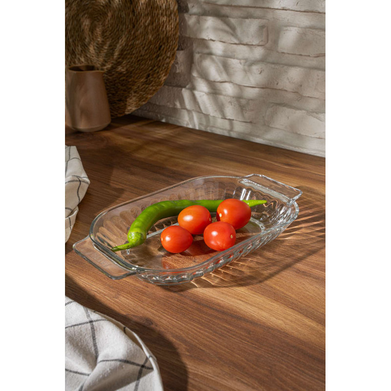 Elegant Shell Handled Serving Plate, 11.8 x 6.7 x 1.6 inches | 100% Glass, BPA Free, Dishwasher Safe | Stylish Transparent Design for Entertaining & Dining, Perfect for Serving Appetizers & Desserts