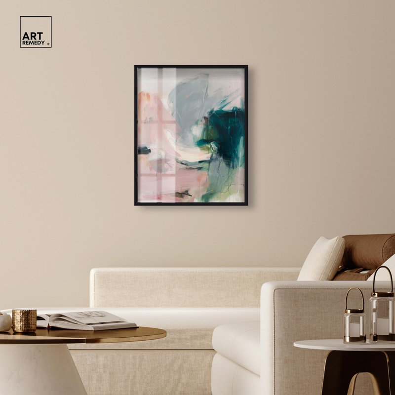 Décoration murale de chambre à coucher «Soft Storm I Shadowbox» par Art Remedy, cadre noir, 30 x 36, H 37 po x l 31 po