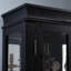 Bois noir éclairé - rangement en verre encadré avec charnière, tablettes réglables, installation à six niveaux pour les objets de collection dans la maison, éclairage de l'armoire, structure, étagères à vin et salon
