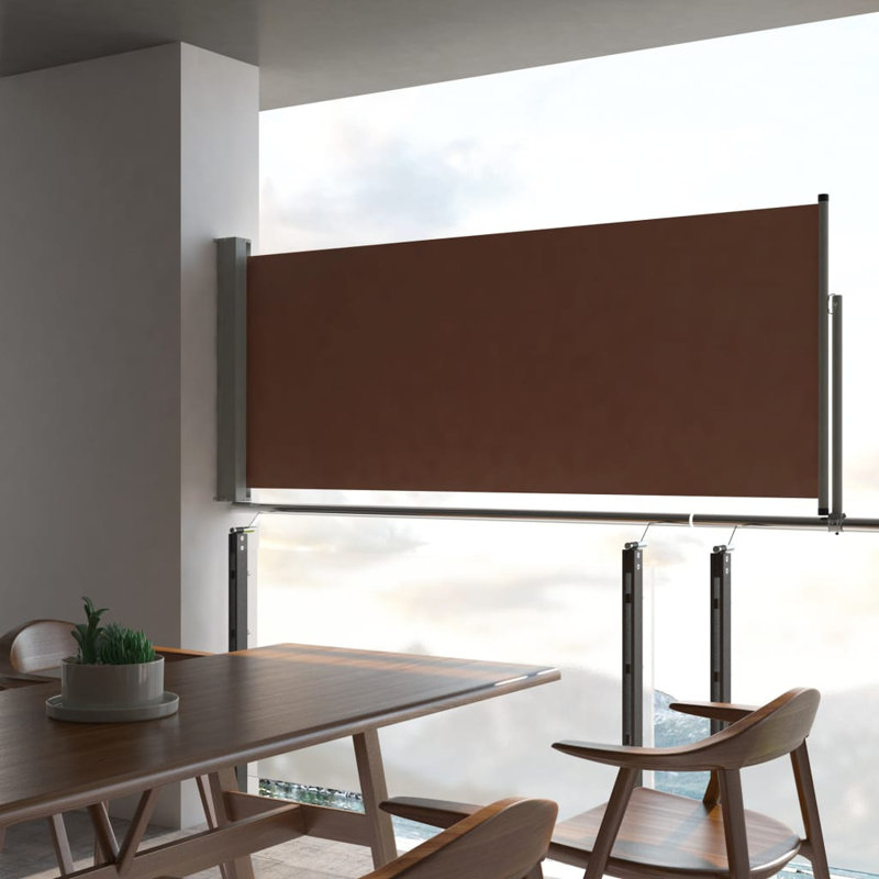 Dakota Fields 300cm W Fabric Cover Retractable Side Awning, Brown