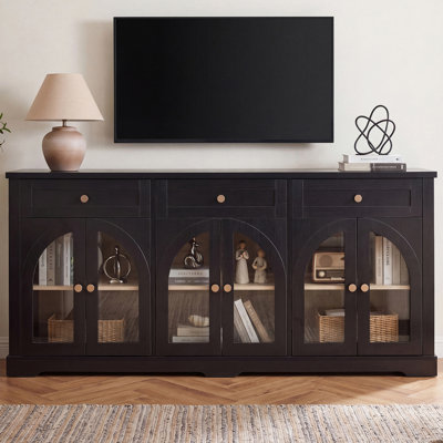 68'' Sideboard with 3 Drawers, Adjustable Shelves
