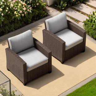 LAWNOOK Ensemble de meubles de patio - toutes saisons - ensemble de conversation d'extérieur en osier 2 pièces, canapé modulaire en rotin pour cour, jardin, patio, bord de piscine