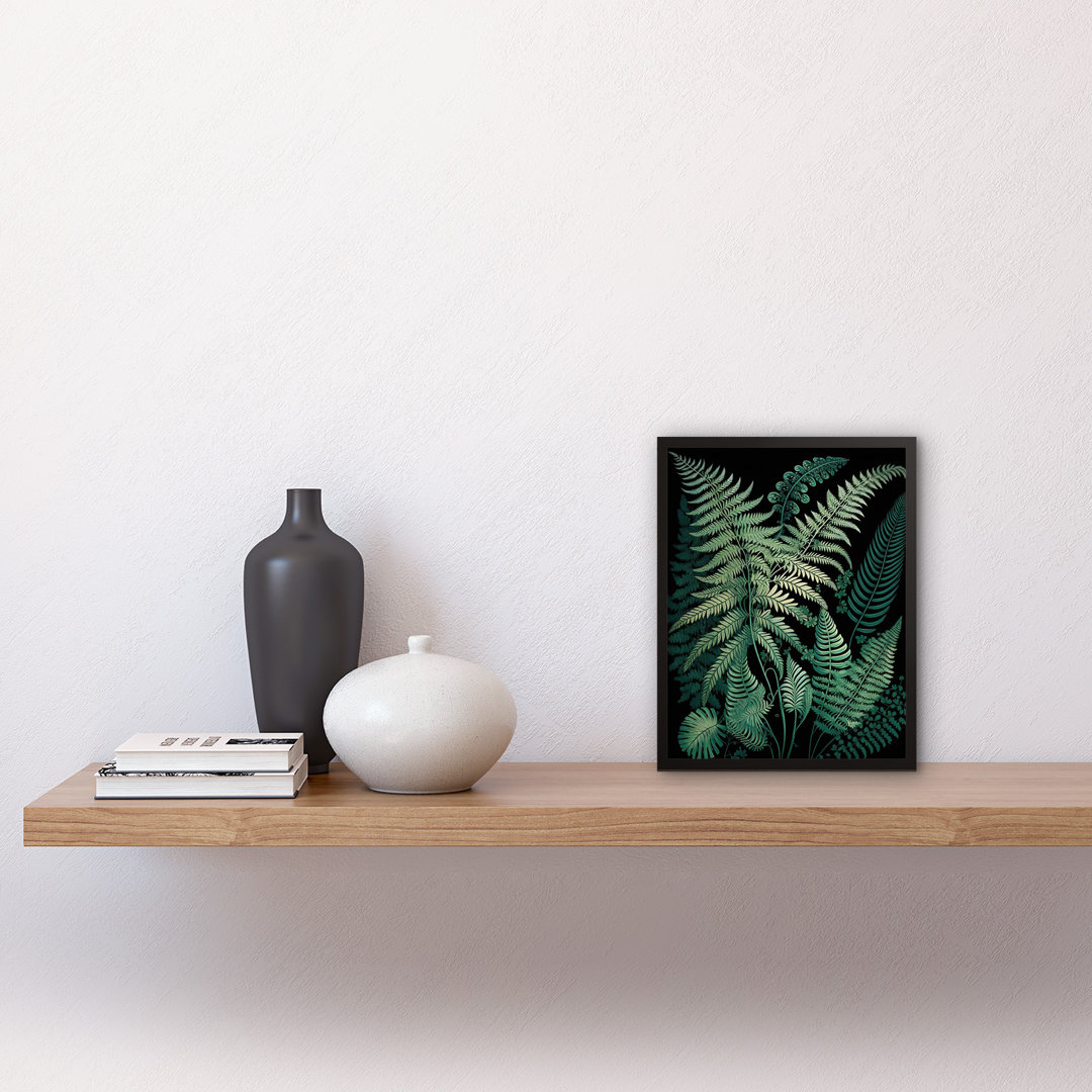 Ernst Haeckel Style Fern Fronds Botanical Detailed - Single Picture Frame Print