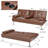 Maggie Twin 66'' Faux Leather Convertible Sofa-1687317401