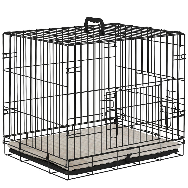 Metal Collapsible Pet Crate with 2 Doors