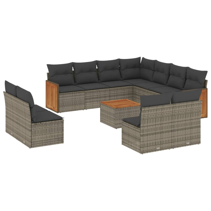 Ensemble de canapé de jardin Vidaxl gris
