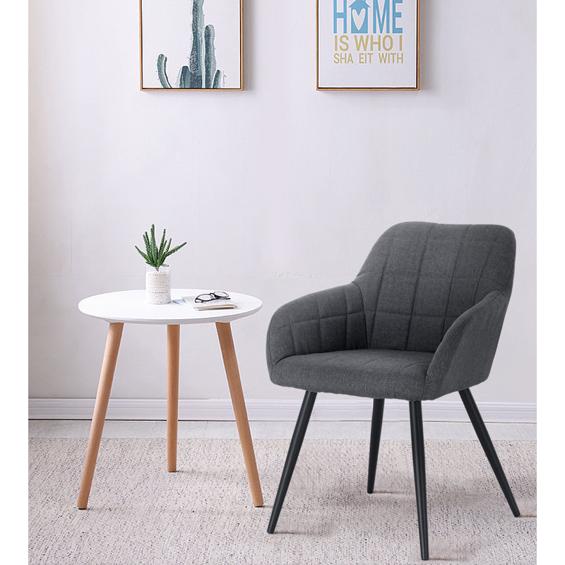 Lucerne Upholstered Dining Chair, Dark Grey
