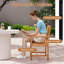 Ensemble de 4 chaises de patio d'extérieur en bois d'acacia à lattes avec accoudoirs-803503428