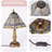 17 '' H Tiffany Style Jeweled Peacock Table Lamp, Bronze Night Light