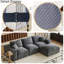 Canapé modulaire en tissu velours côtelé de 108 pouces à 3 places-1382852952