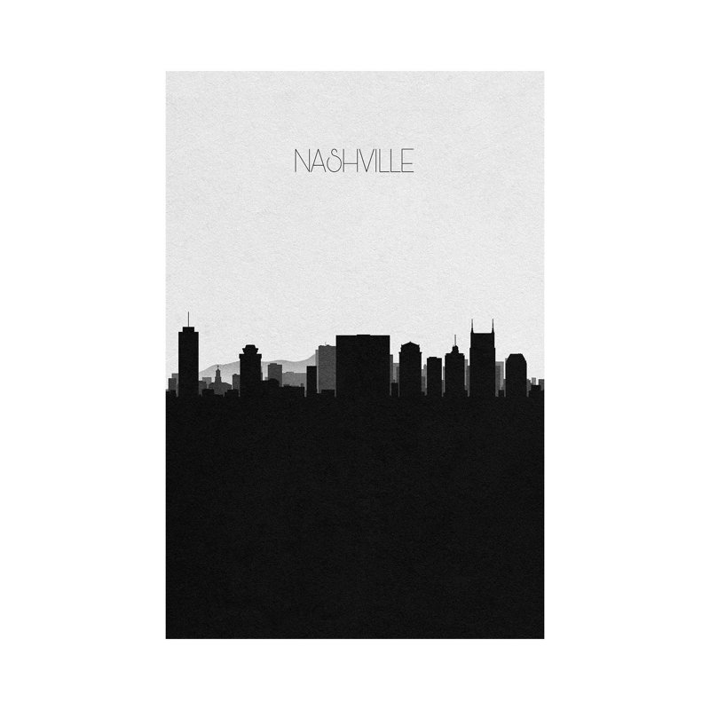 Nashville, Tennessee City Skyline 1 Piece Wrapped Canvas Painting, 66.04 cm H x 45.72 cm W x 3.175 cm D
