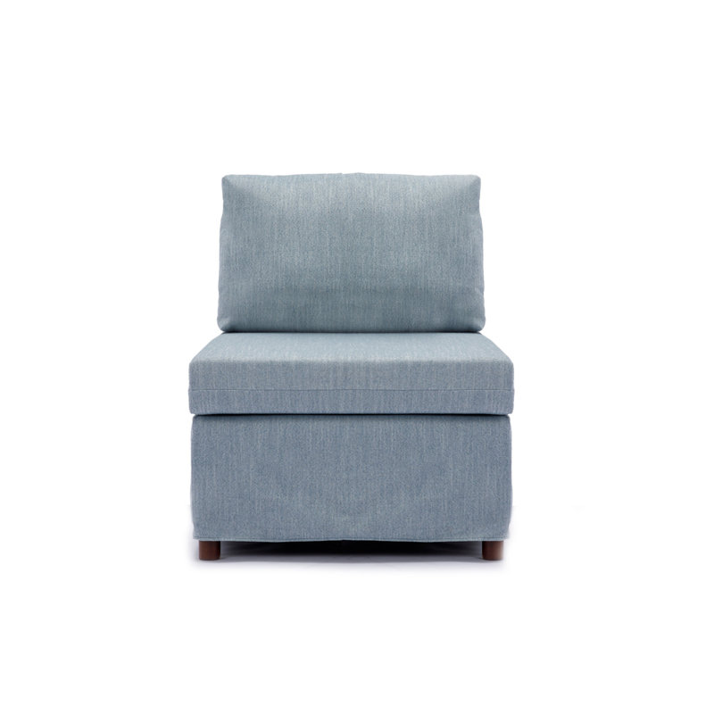 Fauteuil d'appoint sans accoudoirs Modern, Bleu clair
