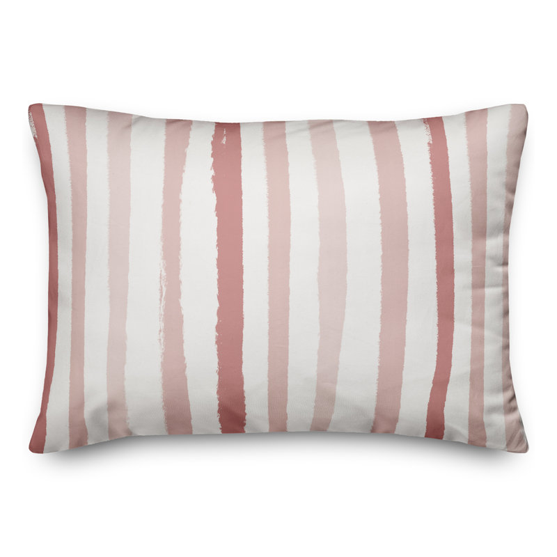 Striped Outdoor Throw Pillow, Pink