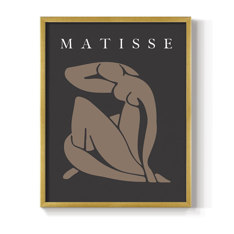 Matisse CCCLXXVII Framed Print - Solid Wood, Gold, 20" H x 16" W