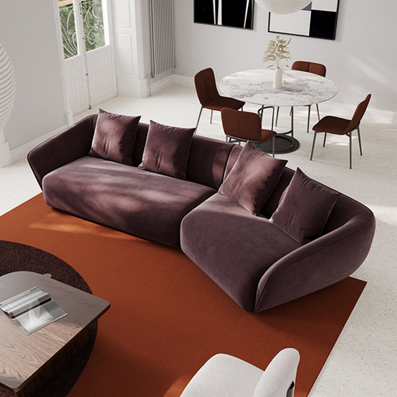 Canapé de luxe italien à lumière simple, Rouge