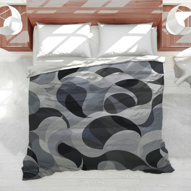 Swirl Bedding Abstract Comforter Minimalist, King Comforter