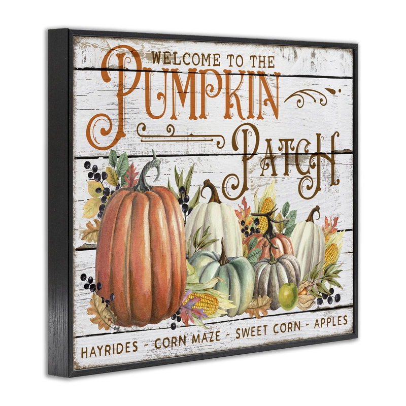 «Welcome Pumpkin Patch», estampe numérique par Creatif Belle, Giclée encadrée noir minuit, H 24 po x l 30 po
