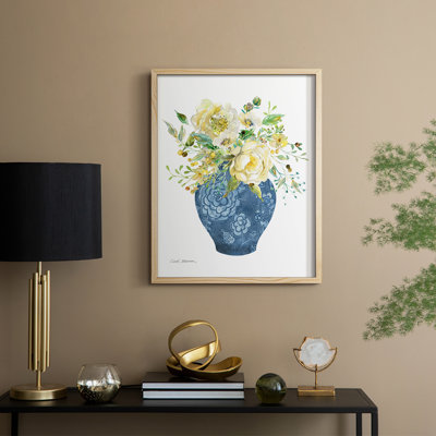 «Sunny Chinoiserie I», reproduction encadrée - bois massif