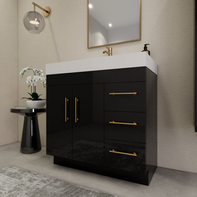 Ensemble de meuble-lavabo simple 36 po avec tiroirs et portes