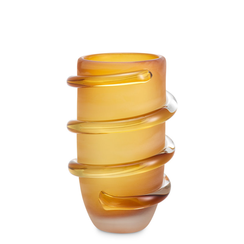Vase Eliano Frosted Amber, Overall height- 9.84"