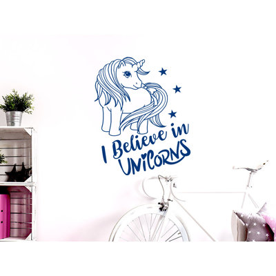 Adhésif décoratif «I Believe in Unicorns» pour chambre d'enfants