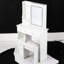 Petite table de meuble-lavabo avec tiroir gauche de 29,2 po, tabouret rembourré, miroir à DEL réglable à luminosité tricolore, idéal pour les petits tiroirs de bureau dans les chambres à coucher