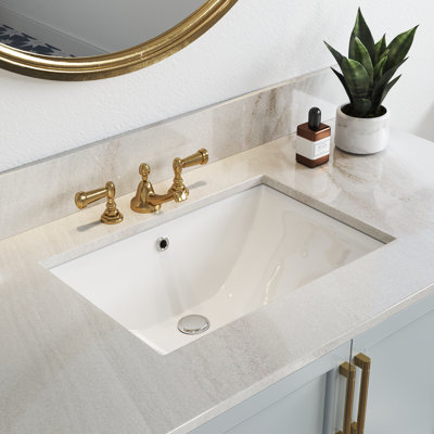 Lavabo de salle de bain encastré en céramique blanche avec trop-plein 23,62 po x 15,75 po ClarityPure