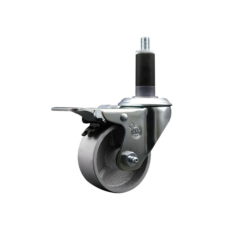 Semi-pivotant en acier 1-1 / 8 pouces extensible sur roulettes à frein total SCC