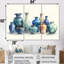 Ensemble de décorations murales vases bleus dans un motif II - Boho Pottery-107189727-107189729