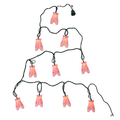 Kurt Adler Indoor/Outdoor UL 10-Light Ballet Slippers Light Set, 9ft