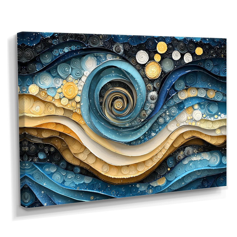 Weesner - Abstract Large Wall Art, H 34 po x l 44 po, Toile tendue sur cadre, Ne s’applique pas