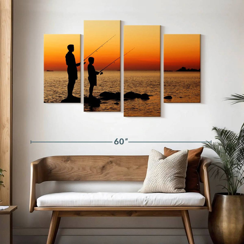 Senne Dad And Son Fishing, 32" H x 52" W