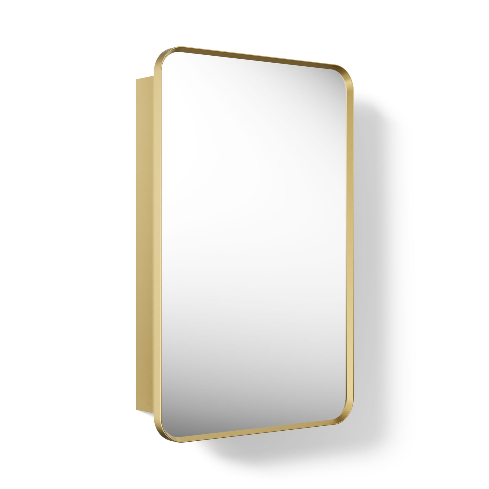 Verdera Rectangular Medicine Cabinet, Brushed Gold, 34" H x 22" W x 4.18" D