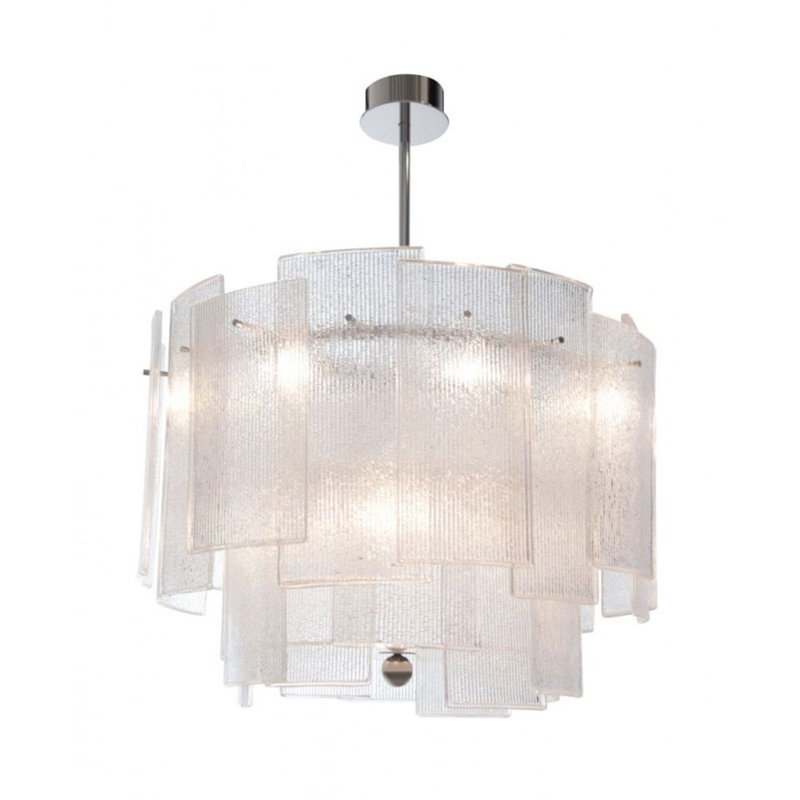 Lustre suspendu en verre de Murano Light, Bronze brossé, Transparent, H 26 po x l 24 po x P 24 po