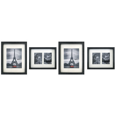 Beveled Picture Frame - Set of 4 with Mat