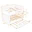 Lit superposé double au dessus d'un lit double avec lit gigogne simple, lit superposé en bois de pin avec garde-corps-760266602
