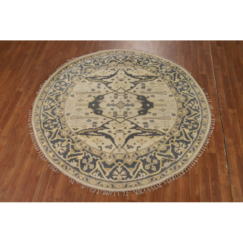 Handmade Wool Oushak Indian Round Rug 6x6