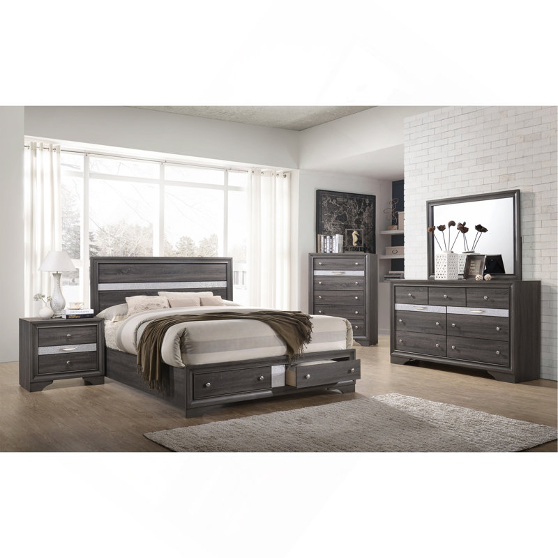 Table de chevet Matrix - gris, Gris