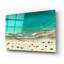Art mural en verre épique «Aérien Beach» par Brook Page, 16 po x 12 po
