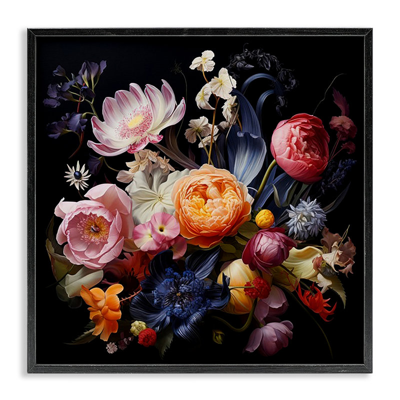 Reproduction d'art giclée encadrée rétro vintage par Lazar Studio, H 17 po x l 17 po, Giclée encadrée noir minuit