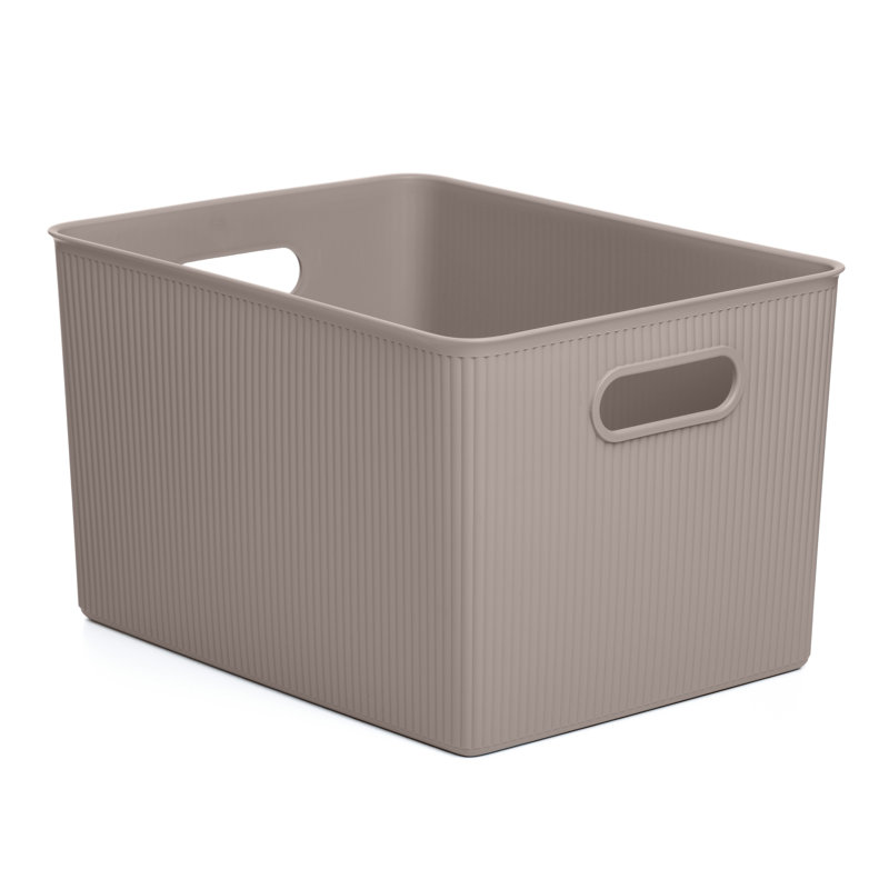 Cube en plastique, Taupe, H 9 po x l 15 po x P 11,5 po
