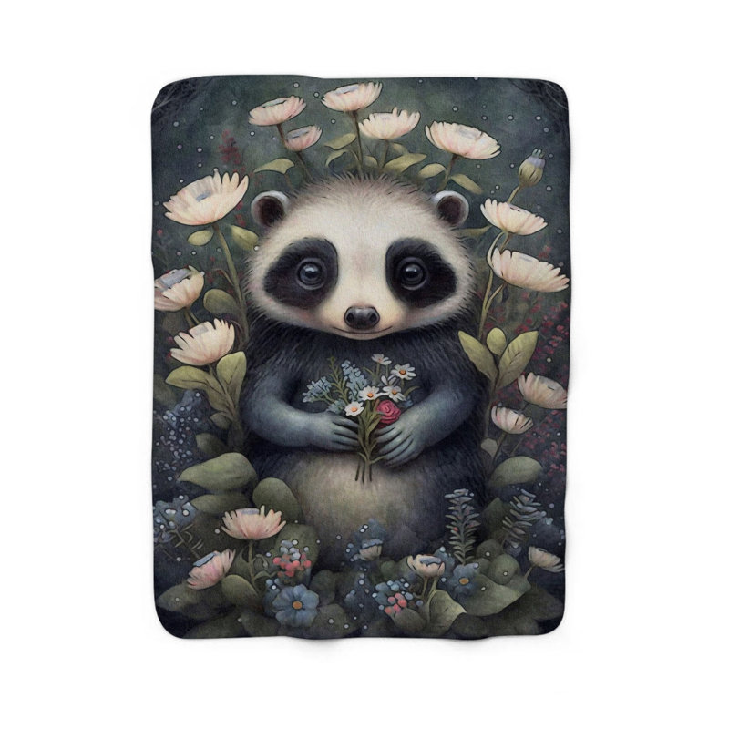 Couverture en raton laveur Soft Forest, L 80 po x l 60 po