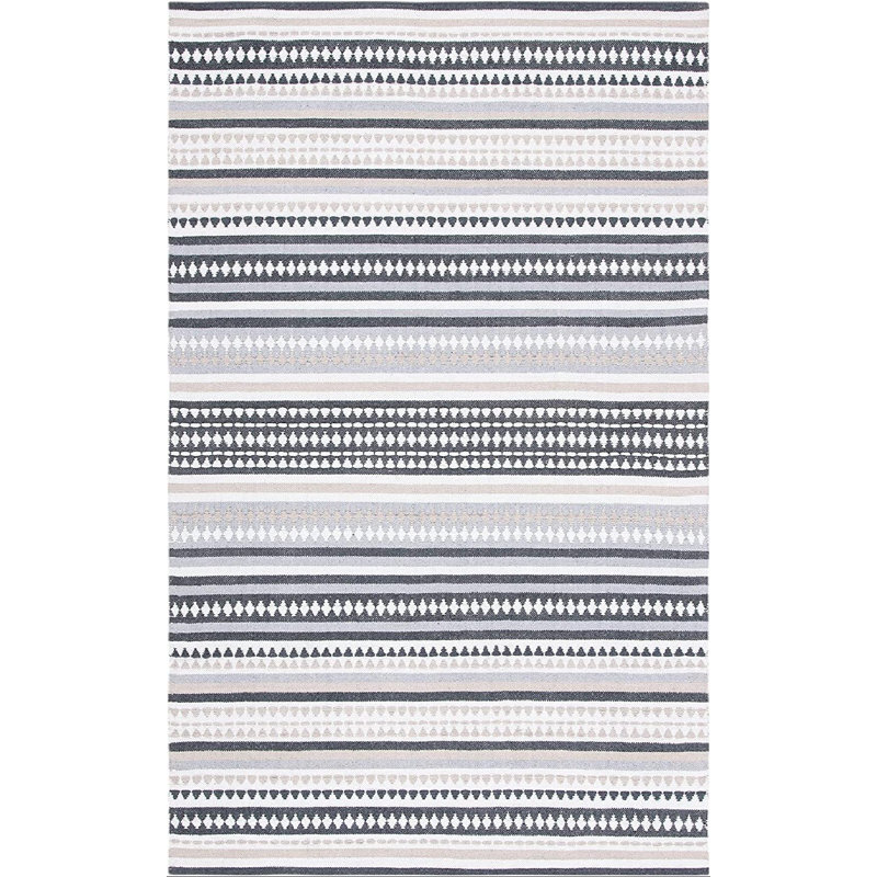 Montauk Hand Woven Cotton Striped Rug, Rectangle 5' x 8'