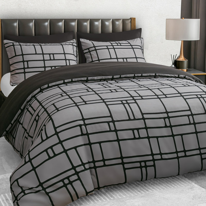 Premium Duvet Cover Set Double Brushed Microfiber Reversible With Zipper Closure & Corner Ties