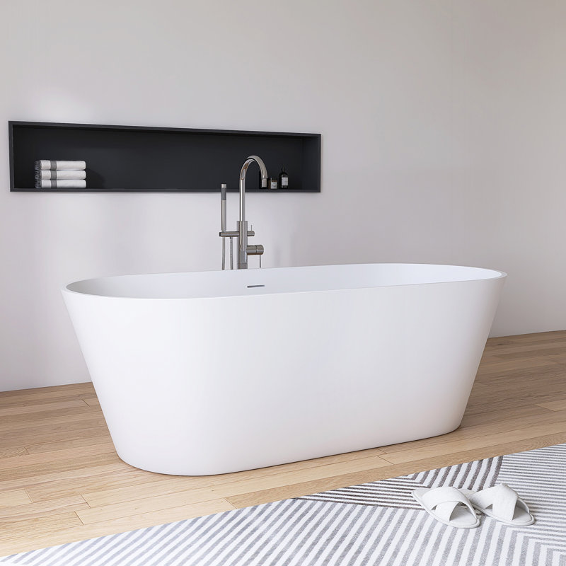 Baignoire de trempage autoportante en résine 67 po x 32 po