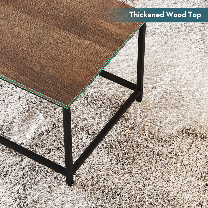 Modern rectangular centre table, Black, Walnut