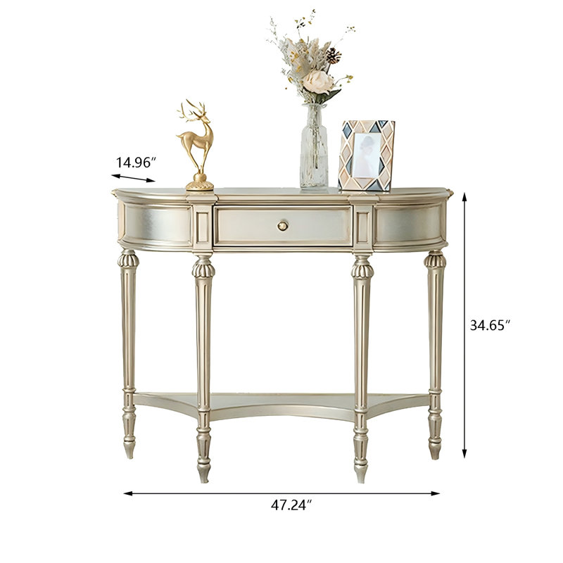 Armoire de hall d'entrée en bois massif rétro, H 34,65 po x l 47,24 po x P 14,96 po