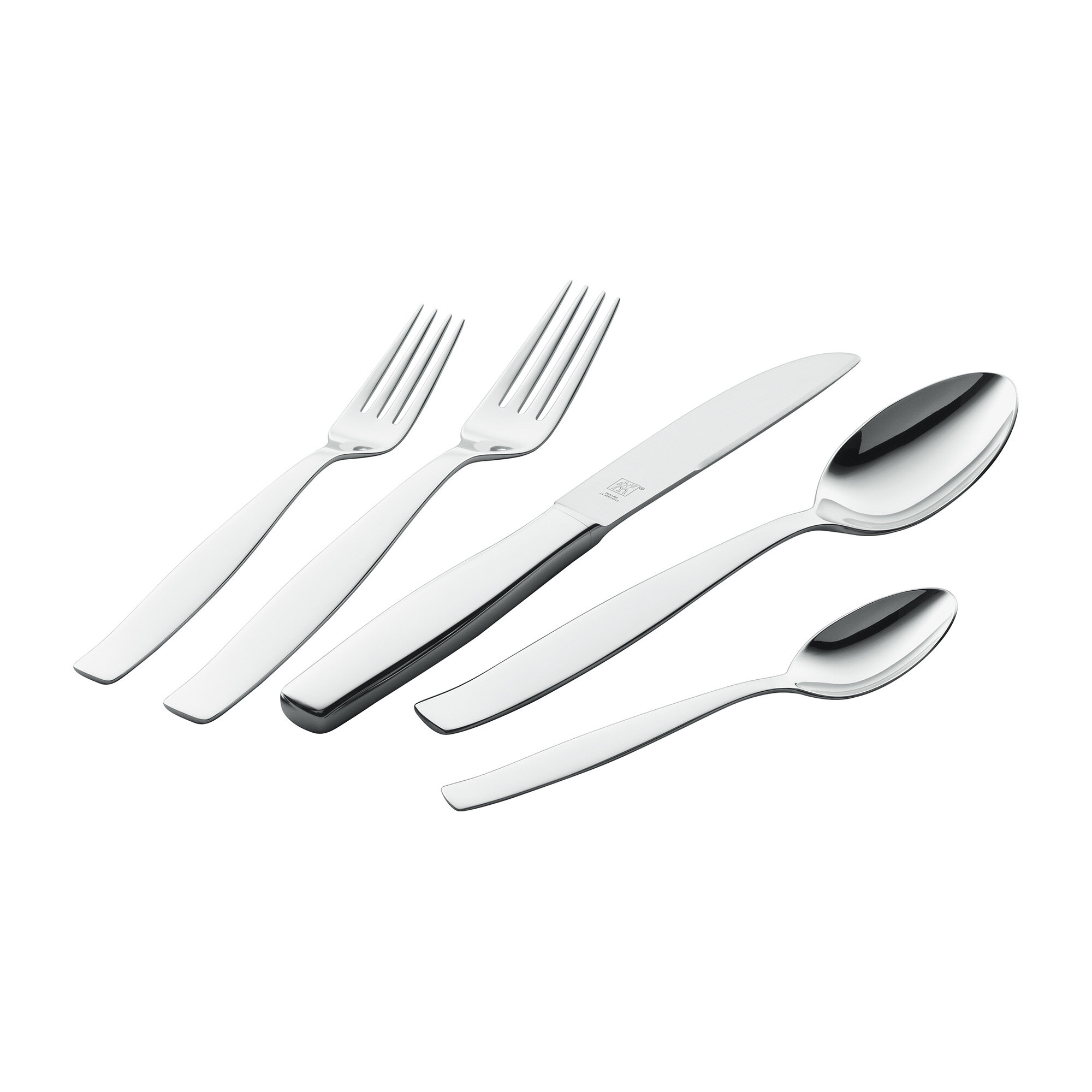 Oster Stonington 20 Piece Flatware Set with Steak Knives in Polished Stainless Steel, Silver