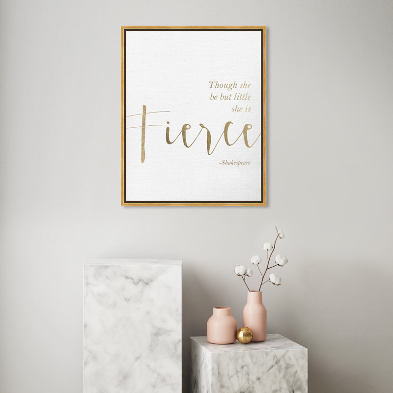 «Typographie and Quotes Fierce Empowered Women Quotes and Sayings», reproduction d'art textuel sur toile, Toile encadrée d'or